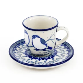Filiżanka i spodek espresso B10 0,06l <br> Unikat U4830 Białe Gile Marii Starzyk